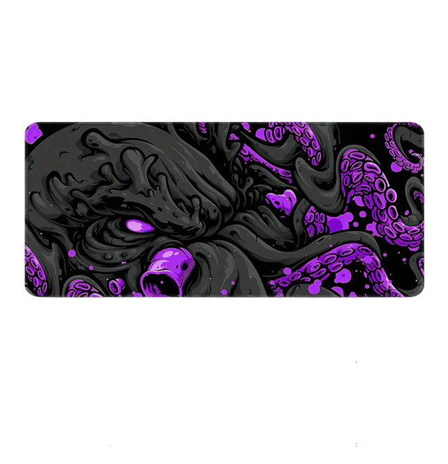Unique Black And Purple Octopus Design Mouse Pad