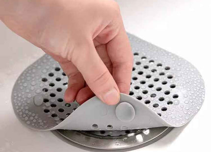 Silicone Shower Drain Hair Catcher | Floor Drain Filter Cover | White & Grey