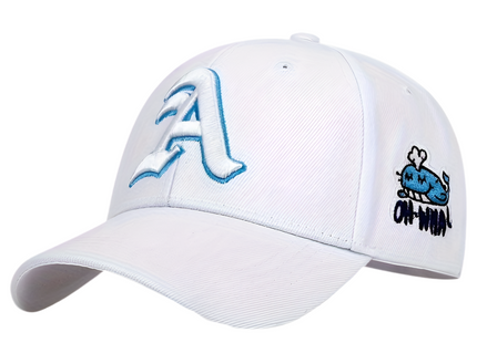 Classic Hippie Embroidery Letter A Baseball Cap