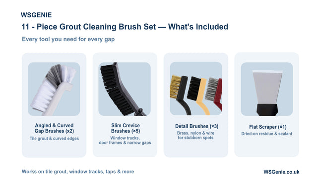 11-piece grout cleaning brush set 
