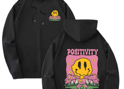 "Positivity" Graphic Hoodie with Drawstring