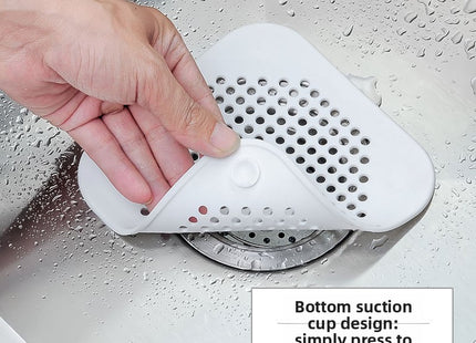 Silicone Shower Drain Hair Catcher | Floor Drain Filter Cover | White & Grey