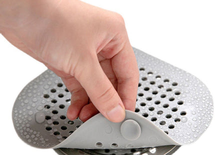 Silicone Shower Drain Hair Catcher | Floor Drain Filter Cover | White & Grey