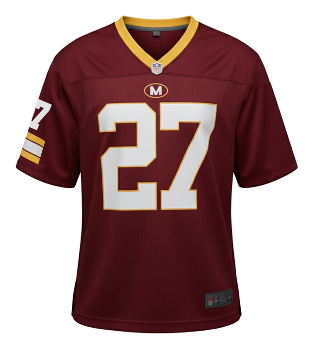 Varsity Red Oversized "27" Mesh Jersey