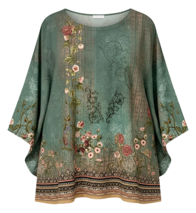 Womens Plus Size Floral Print Blouse