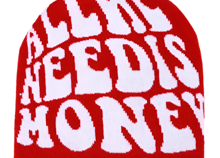 Y2K Unisex “All We Need Is Money” Knitted Beanie