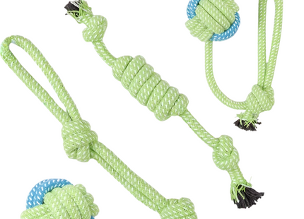 4-Pack Rainbow Knot Dog Toys Set