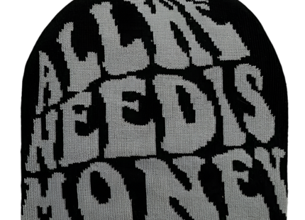 Y2K Unisex “All We Need Is Money” Knitted Beanie