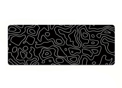 Black And White Topographic Contour Gaming Mouse Pad