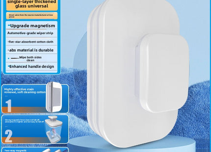 WSGenie Double-Sided Magnetic Window Cleaner — in use on window