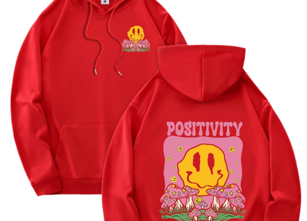 "Positivity" Graphic Hoodie with Drawstring