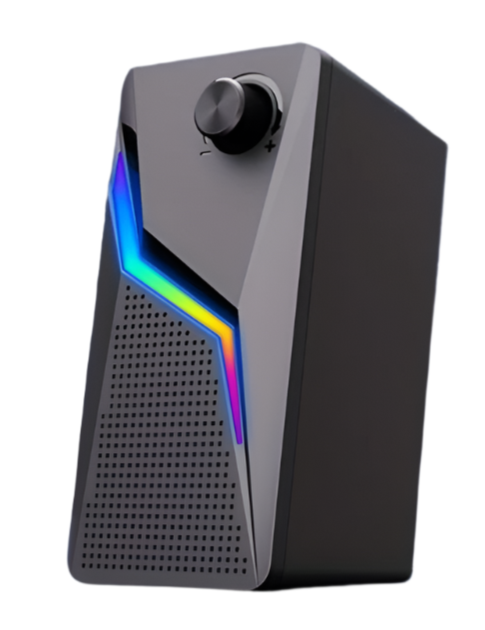 Coomaer RGB Desktop Speakers – 2.0CH Stereo PC Gaming Speakers with Volume Control