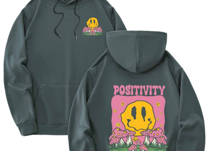 "Positivity" Graphic Hoodie with Drawstring