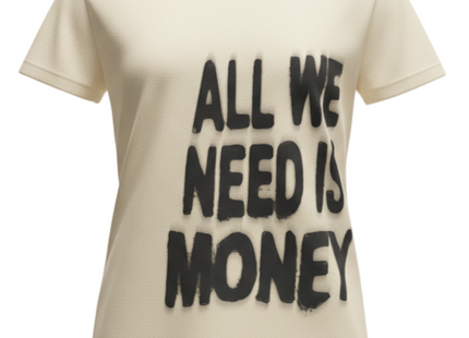 Womens Casual "All We Need Is Money" Graphic Tee - Loose Fit