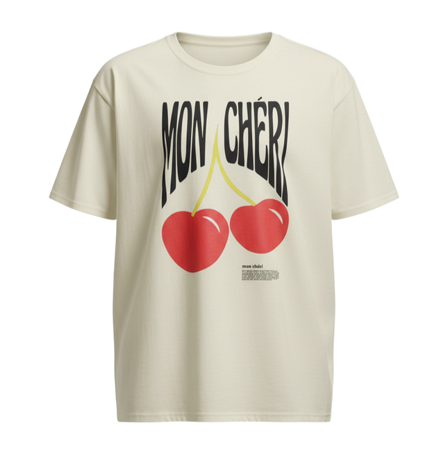 Womens 'MON CHERI' Design Short Sleeve T-Shirt
