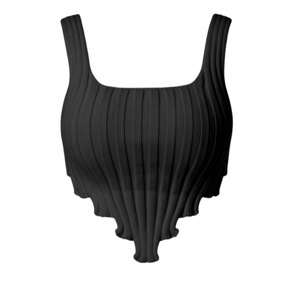 Asymmetric Imogen Hem Knitted Vest Crop Top