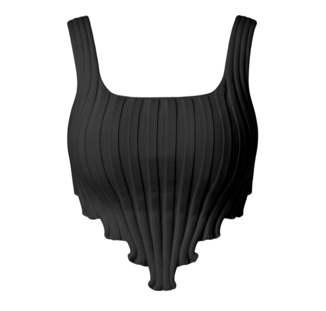 Asymmetric Imogen Hem Knitted Vest Crop Top