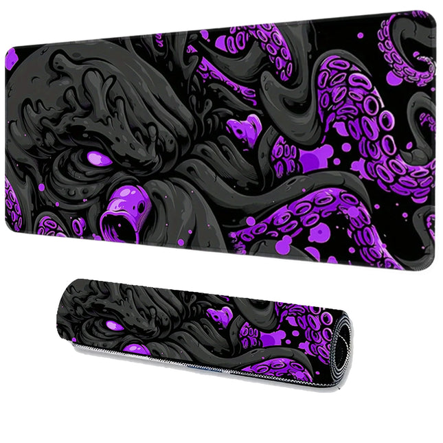 Unique Black And Purple Octopus Design Mouse Pad