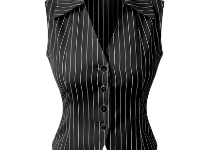Womens Smart Business Savy Striped Sleeveless Shirt