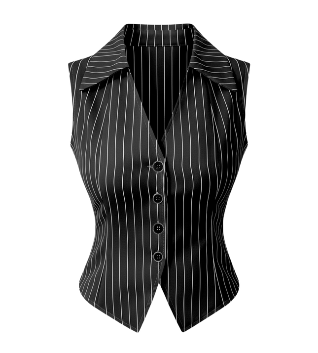 Womens Smart Business Savy Striped Sleeveless Shirt