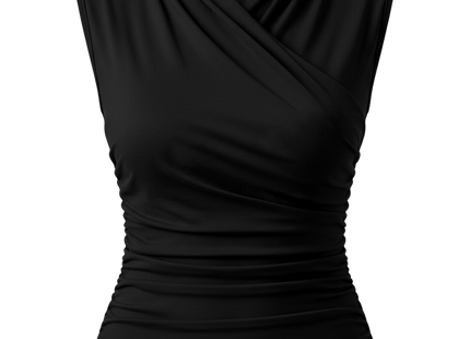 Womens Crisscross Pleated Sleeveless Tank Top