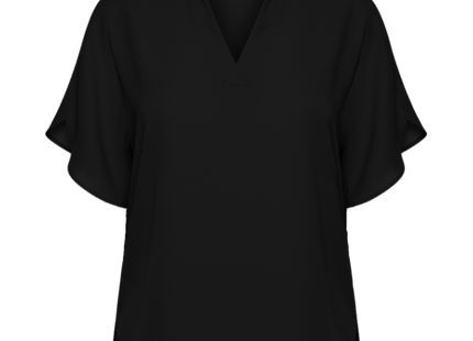 Lightweight Split Sleeve Notch Neck Blouse