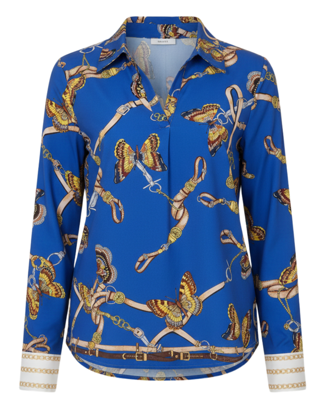 Women's Casual Butterfly Print Long Sleeve Shirt, Assorted Prints