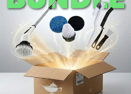 WSGenie Complete Clean Kit bundle — Electric Spin Scrubber, Replacement Brush Heads, and Grout Cleaning Brush Set