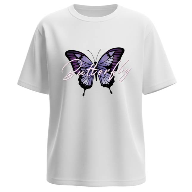 Womens Print Design White Short-sleeved T-shirt