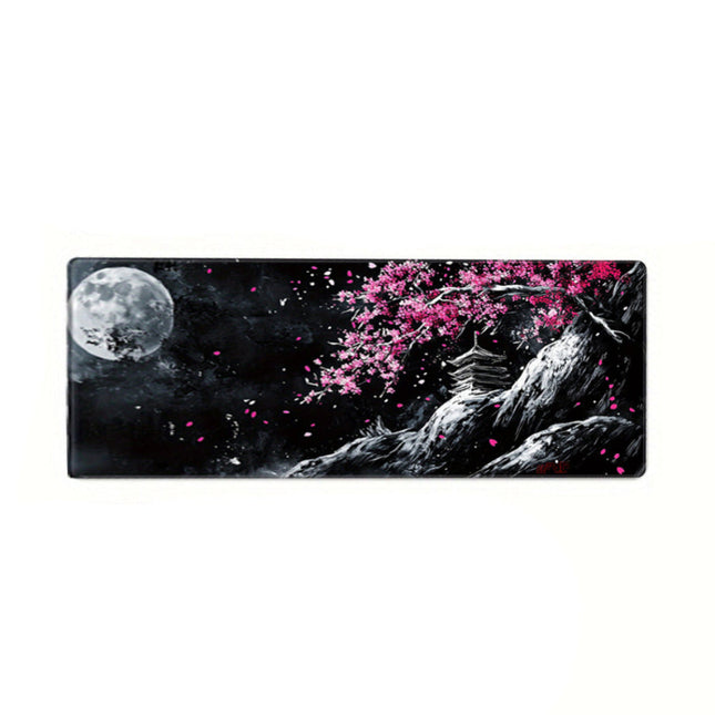 Cherry Blossom & Moon Artistic Mouse Pad