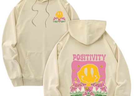 "Positivity" Graphic Hoodie with Drawstring