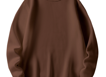 All-match Men's Casual Solid Crew Neck Sweatshirt For Fall Winter Outdoor Sports