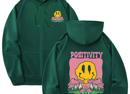 "Positivity" Graphic Hoodie with Drawstring