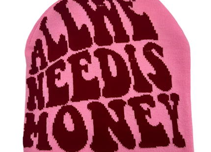 Y2K Unisex “All We Need Is Money” Knitted Beanie