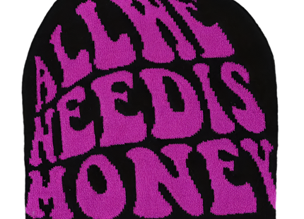Y2K Unisex “All We Need Is Money” Knitted Beanie
