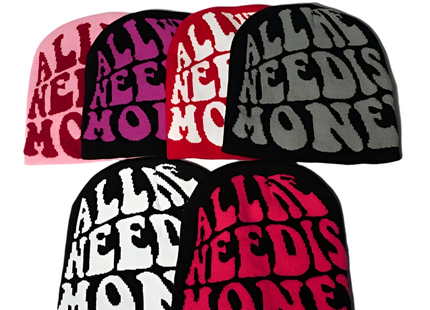 Y2K Unisex “All We Need Is Money” Knitted Beanie