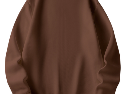 All-match Men's Casual Solid Crew Neck Sweatshirt For Fall Winter Outdoor Sports