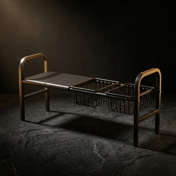 <h3>Extendable Under-Sink Rack</h3>