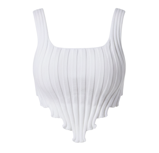 Asymmetric Imogen Hem Knitted Vest Crop Top