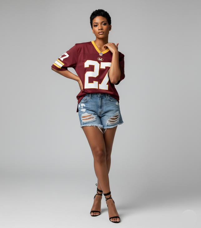 Varsity Red Oversized "27" Mesh Jersey