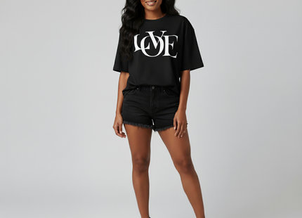 Womens Oversized 'Love' design Short Sleeves T Shirt