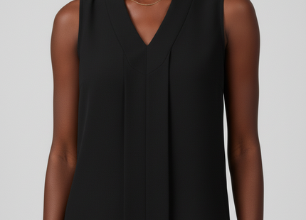 Women's Elegant Sleeveless V-Neck Blouse - Breezy Chic Top Ideal For Spring & Summer, Versatile Fashion For Casual Or Formal Wear