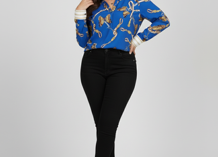 Women's Casual Butterfly Print Long Sleeve Shirt, Assorted Prints