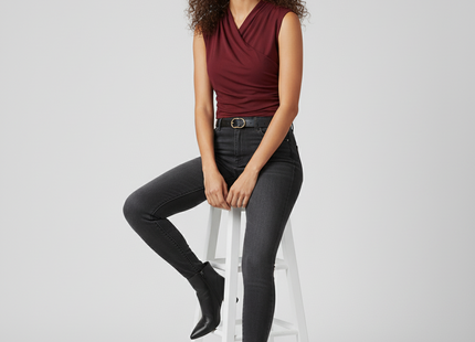 Womens Crisscross Pleated Sleeveless Tank Top