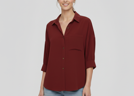 Women's Dropped Shoulder Bat Shirt Casual Long Sleeve Shirt