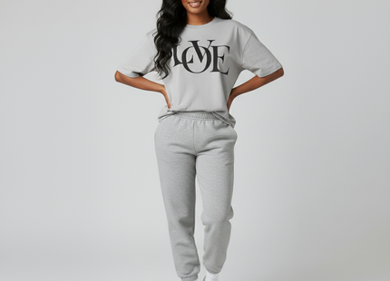 Womens Oversized 'Love' design Short Sleeves T Shirt