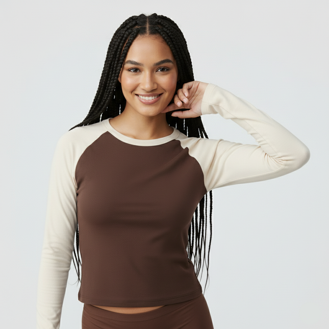 Vintage Ribbed Raglan Long-Sleeve Tee