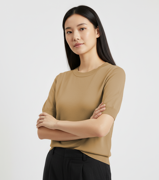 Soft Knit Banded Hem Top