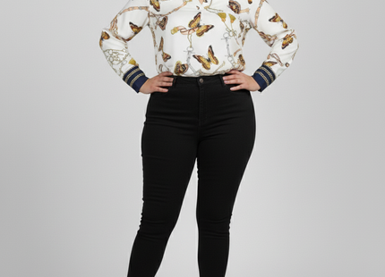 Women's Casual Butterfly Print Long Sleeve Shirt, Assorted Prints