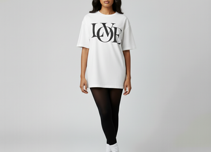 Womens Oversized 'Love' design Short Sleeves T Shirt